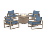 EDGE Sectional 5-Piece Deep Seating Set with Fire Pit Table