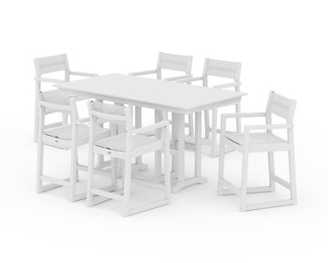 EDGE Sling Arm Chair 7-Piece Farmhouse Counter Set