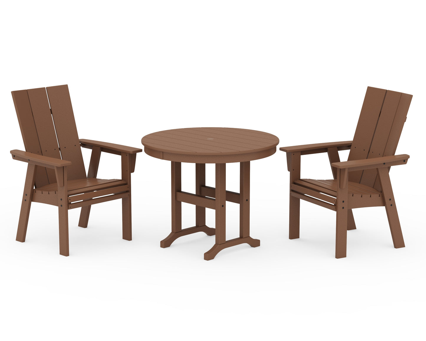Modern Adirondack 3-Piece Round Dining Set