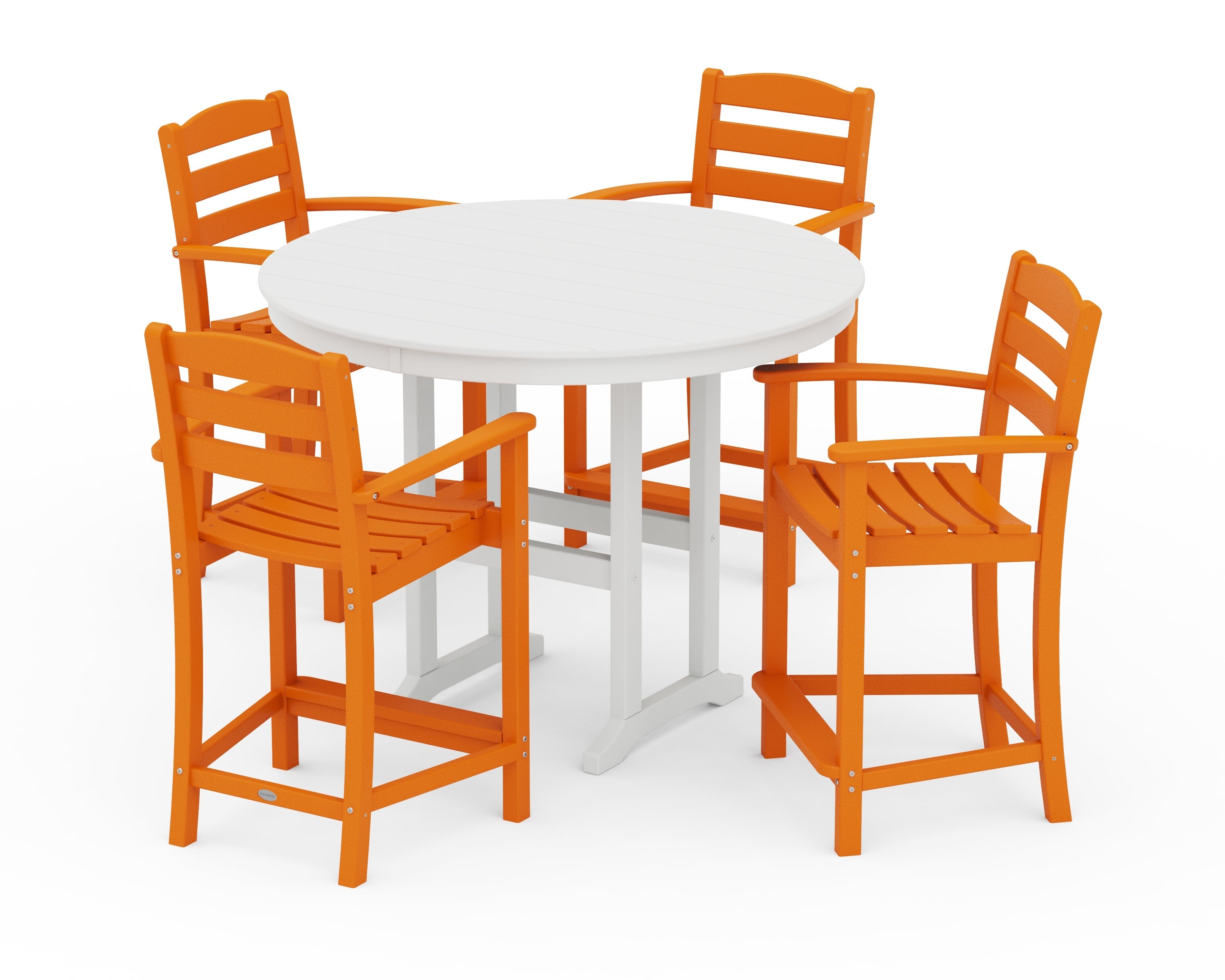 La Casa Café 5-Piece Round Farmhouse Counter Set
