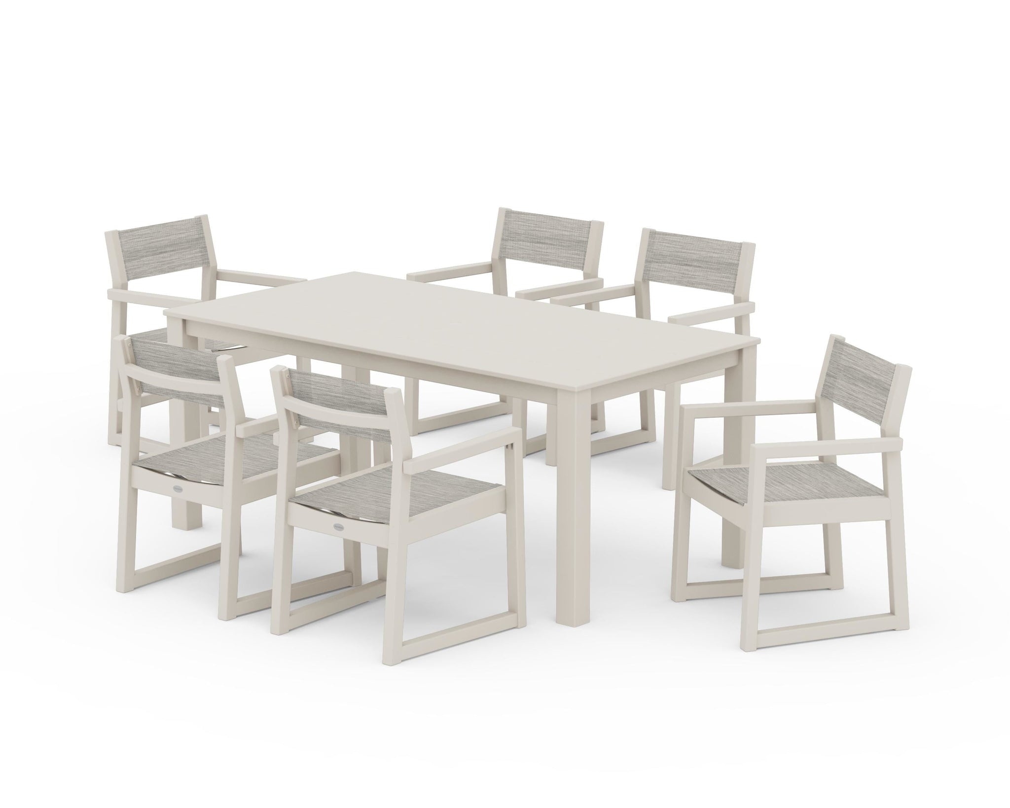 EDGE Sling Arm Chair 7-Piece Parsons Dining Set