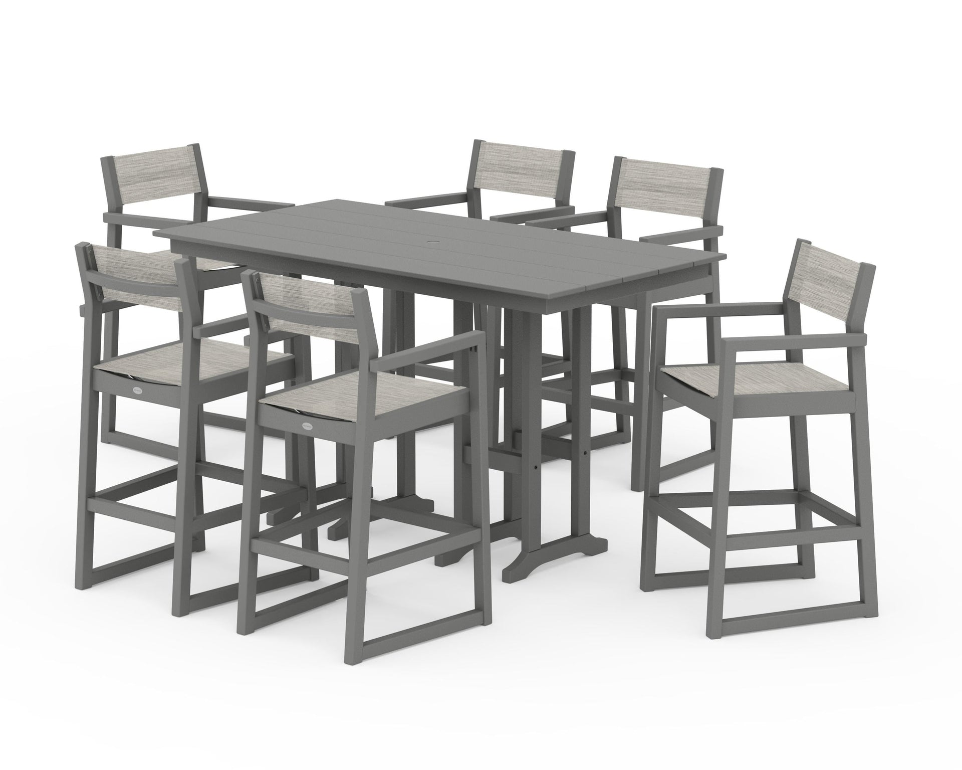 EDGE Sling Arm Chair 7-Piece Farmhouse Bar Set