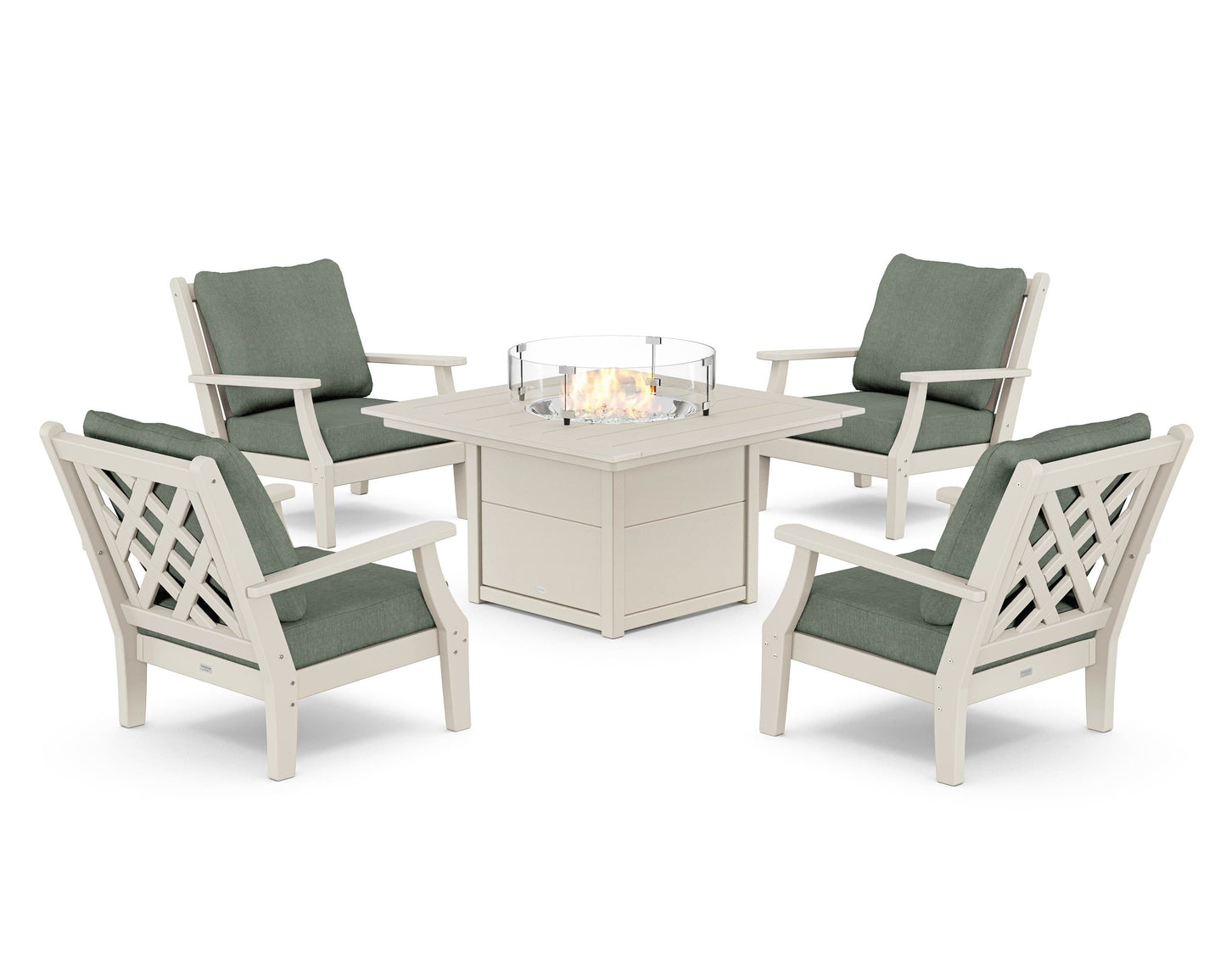 Wovendale 5-Piece Deep Seating Set with Fire Pit Table