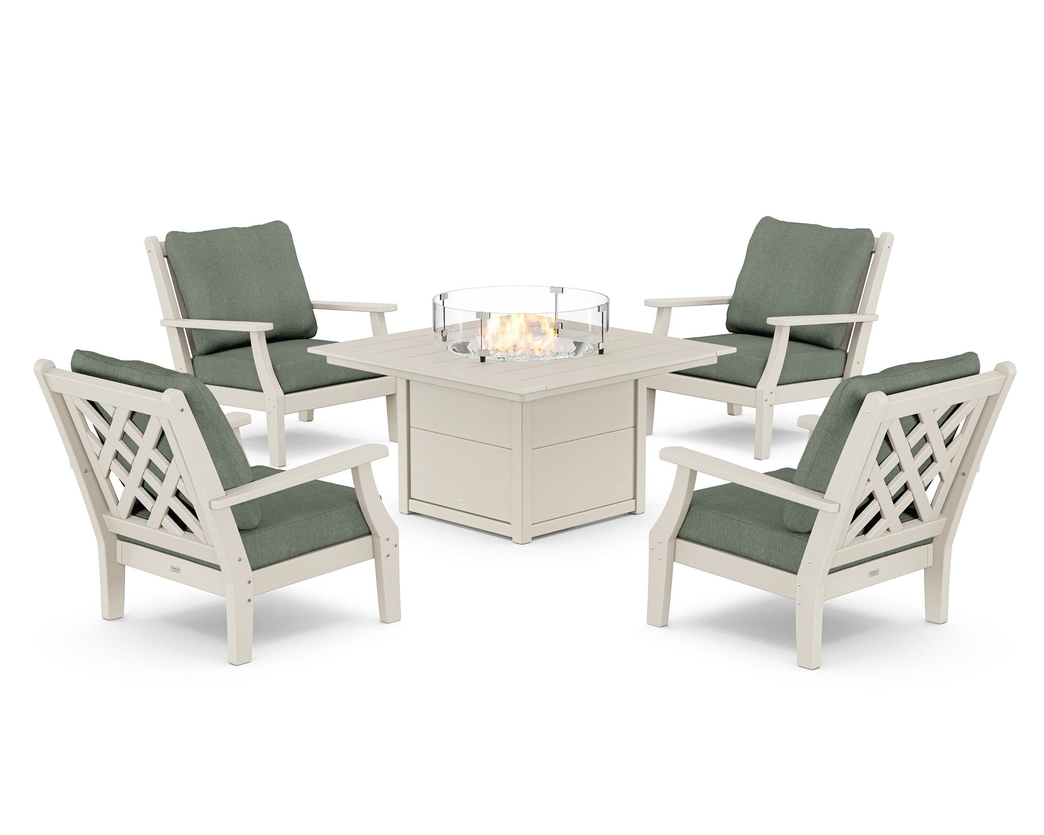Wovendale 5-Piece Deep Seating Set with Fire Pit Table