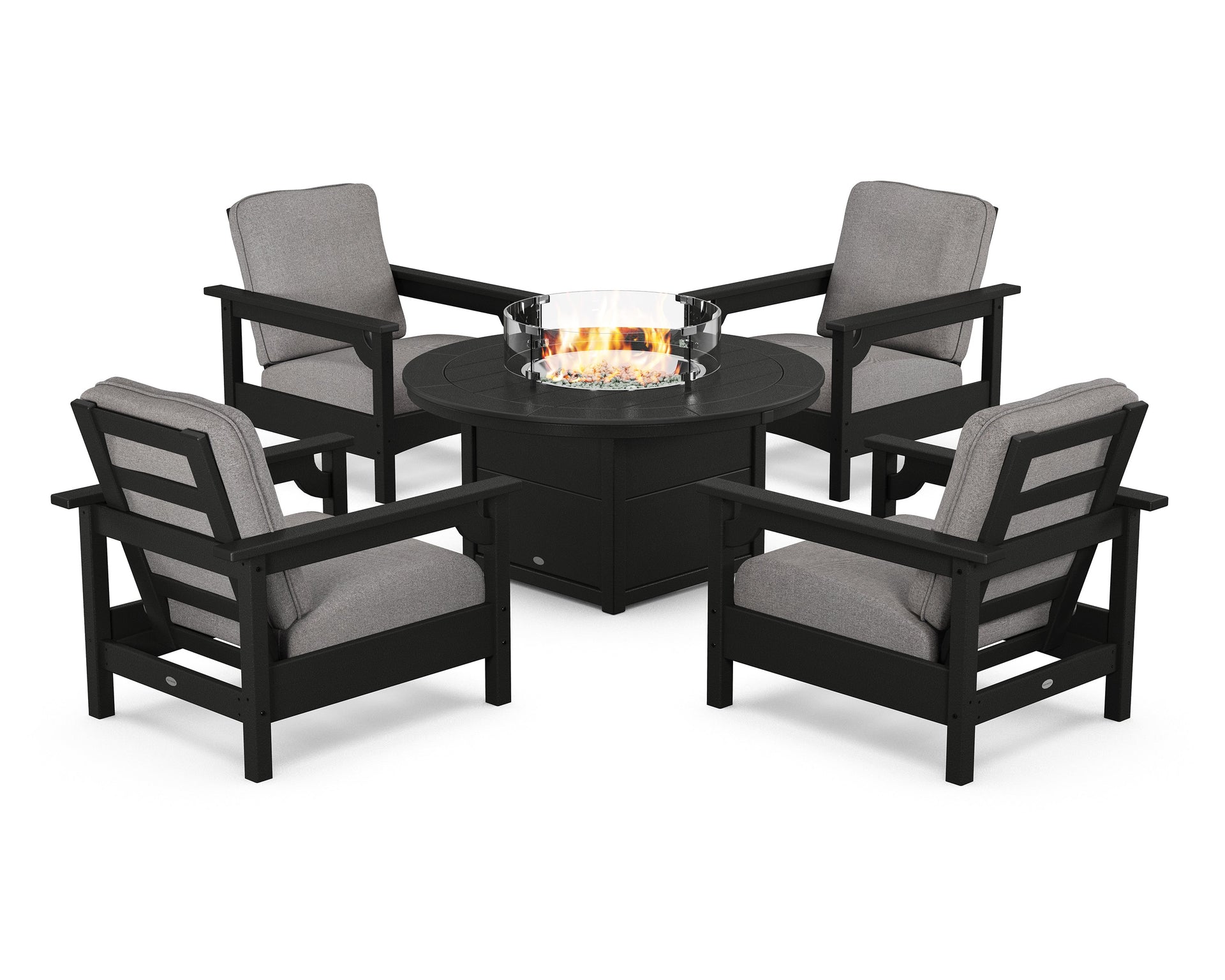 Club 5-Piece Conversation Set with Fire Pit Table