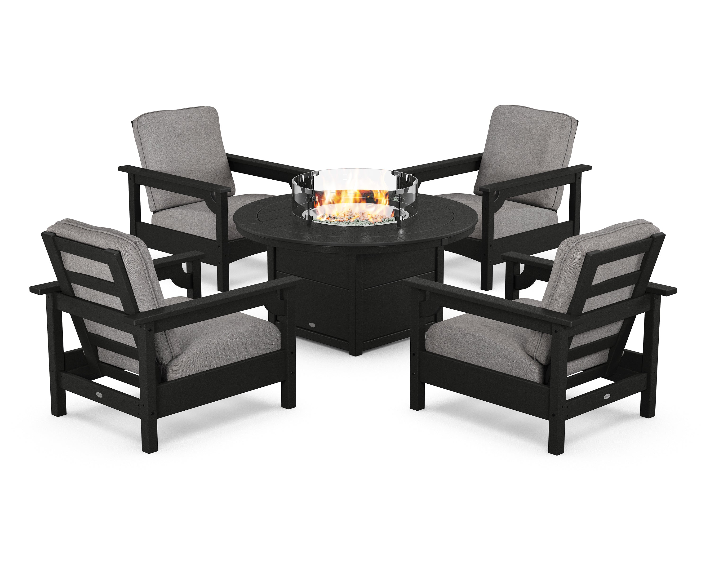 Club 5-Piece Conversation Set with Fire Pit Table