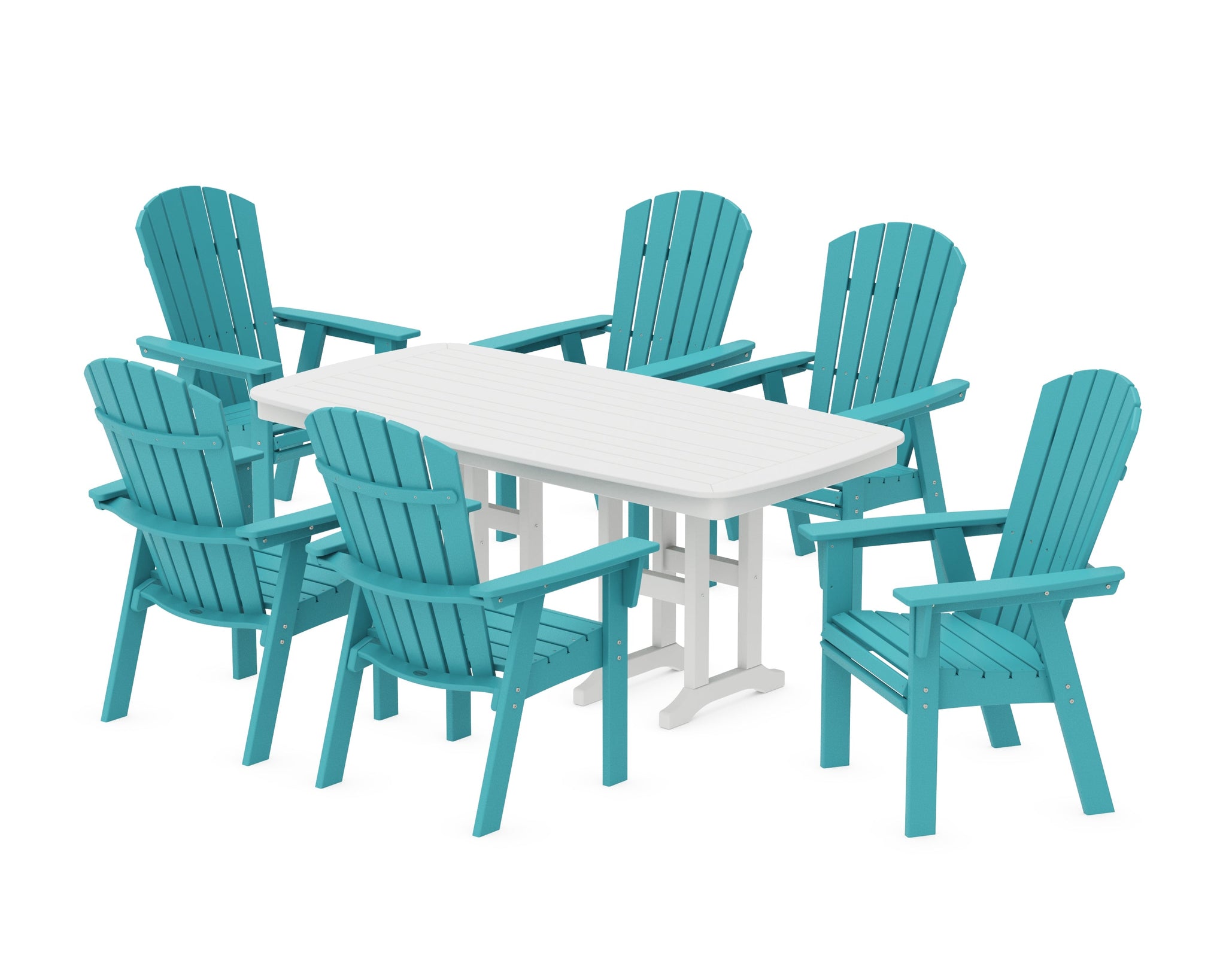 Nautical Curveback Adirondack 7-Piece Dining Set