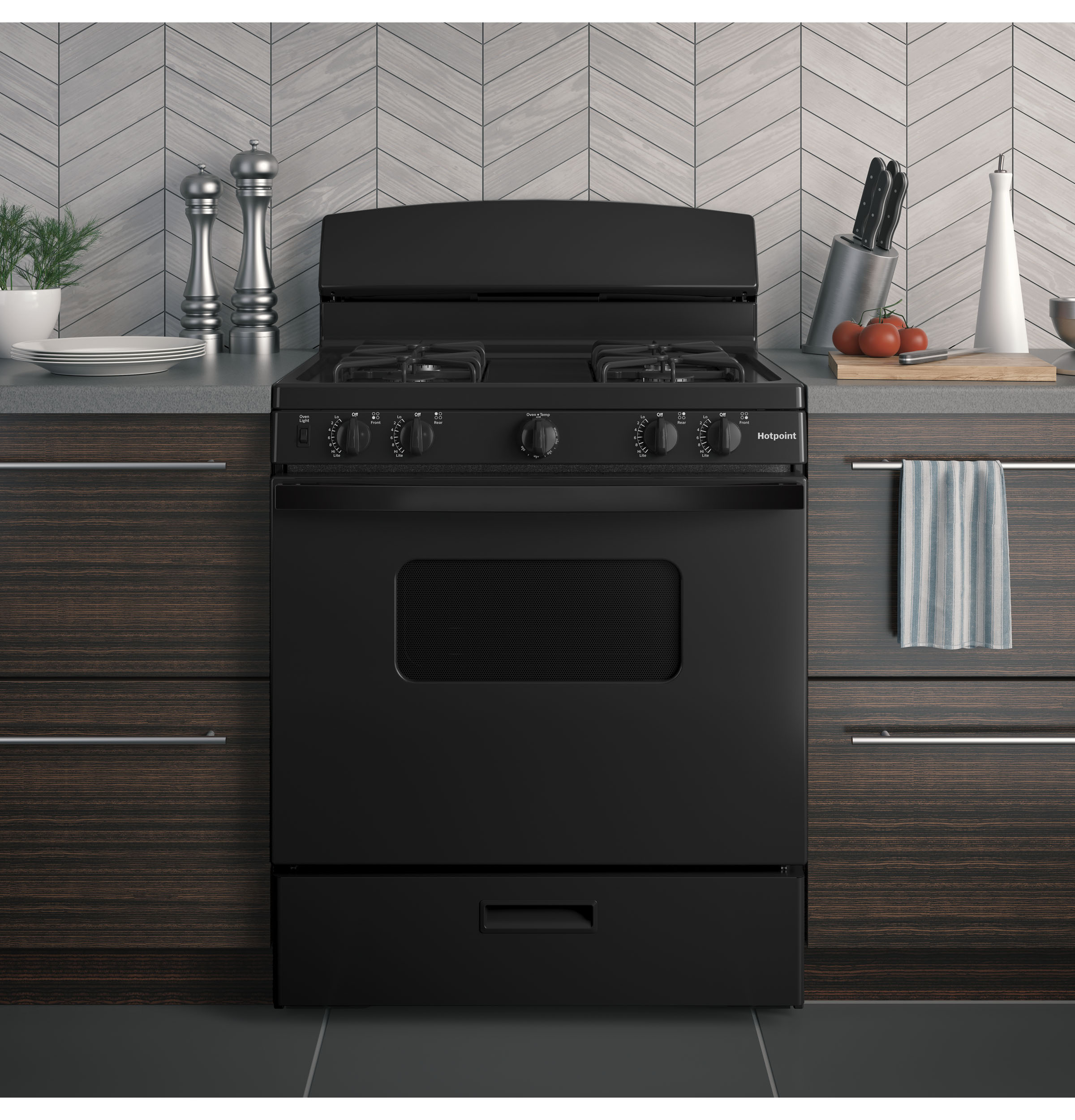 Hotpoint® 30" Free-Standing Front Control Gas Range