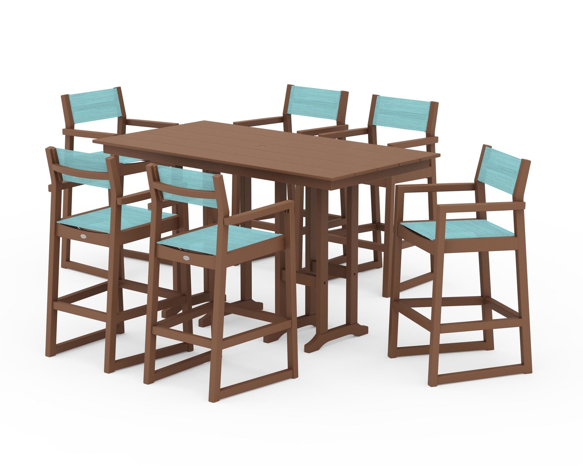 EDGE Sling Arm Chair 7-Piece Farmhouse Bar Set