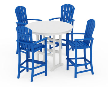 Palm Coast 5-Piece Round Farmhouse Bar Set