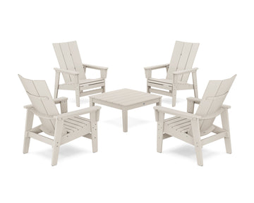 5-Piece Modern Grand Upright Adirondack Chair Conversation Group