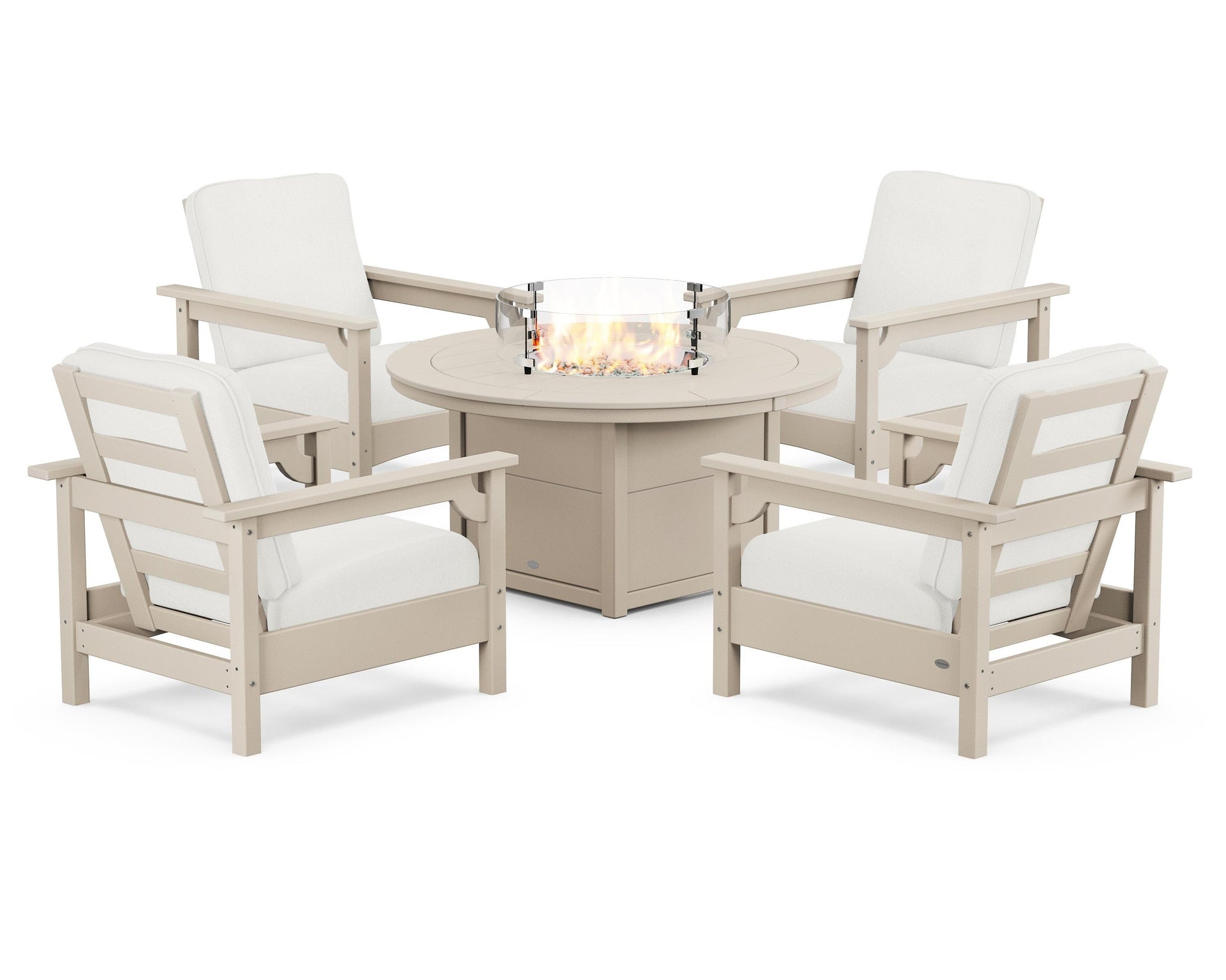 Club 5-Piece Conversation Set with Fire Pit Table