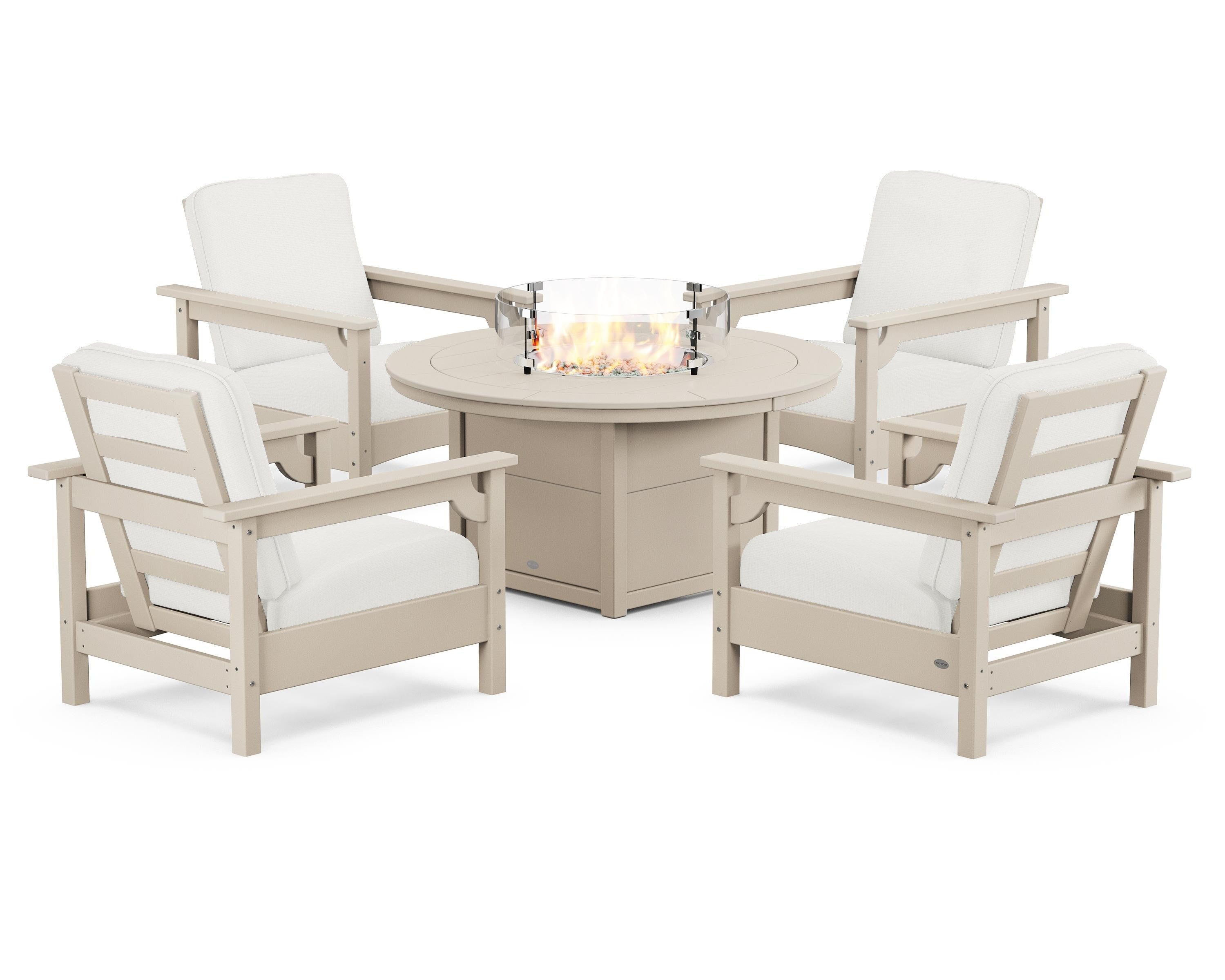 Club 5-Piece Conversation Set with Fire Pit Table