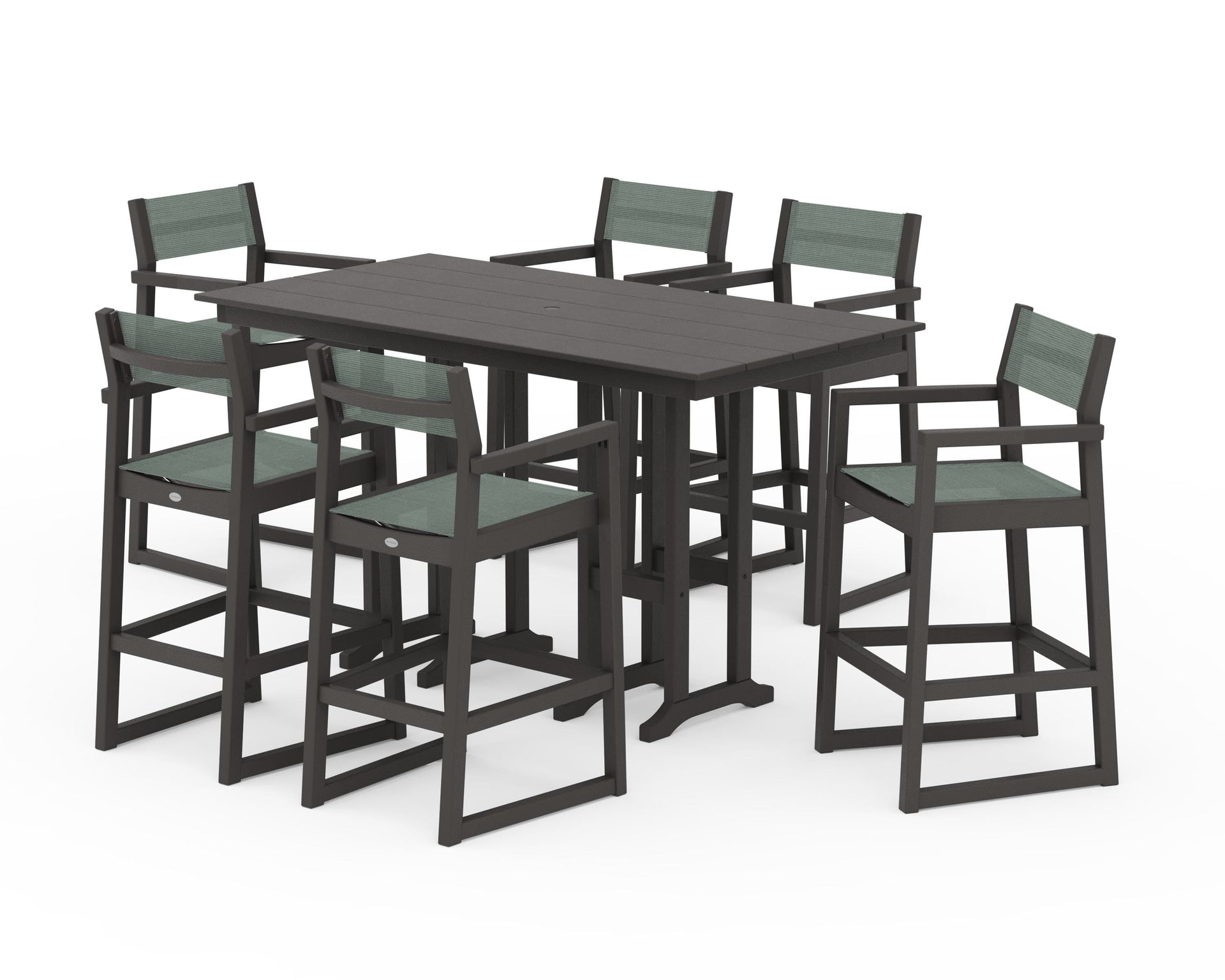 EDGE Sling Arm Chair 7-Piece Farmhouse Bar Set