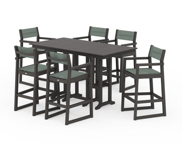 EDGE Sling Arm Chair 7-Piece Farmhouse Bar Set