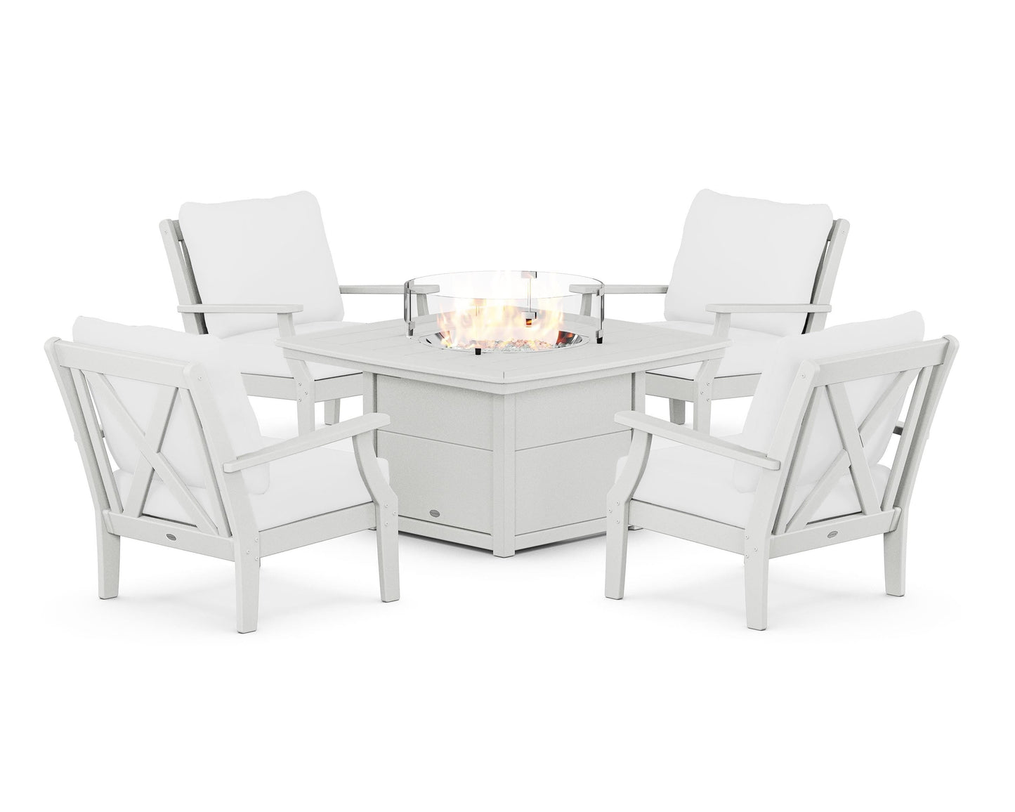 Braxton 5-Piece Deep Seating Conversation Set with Fire Pit Table