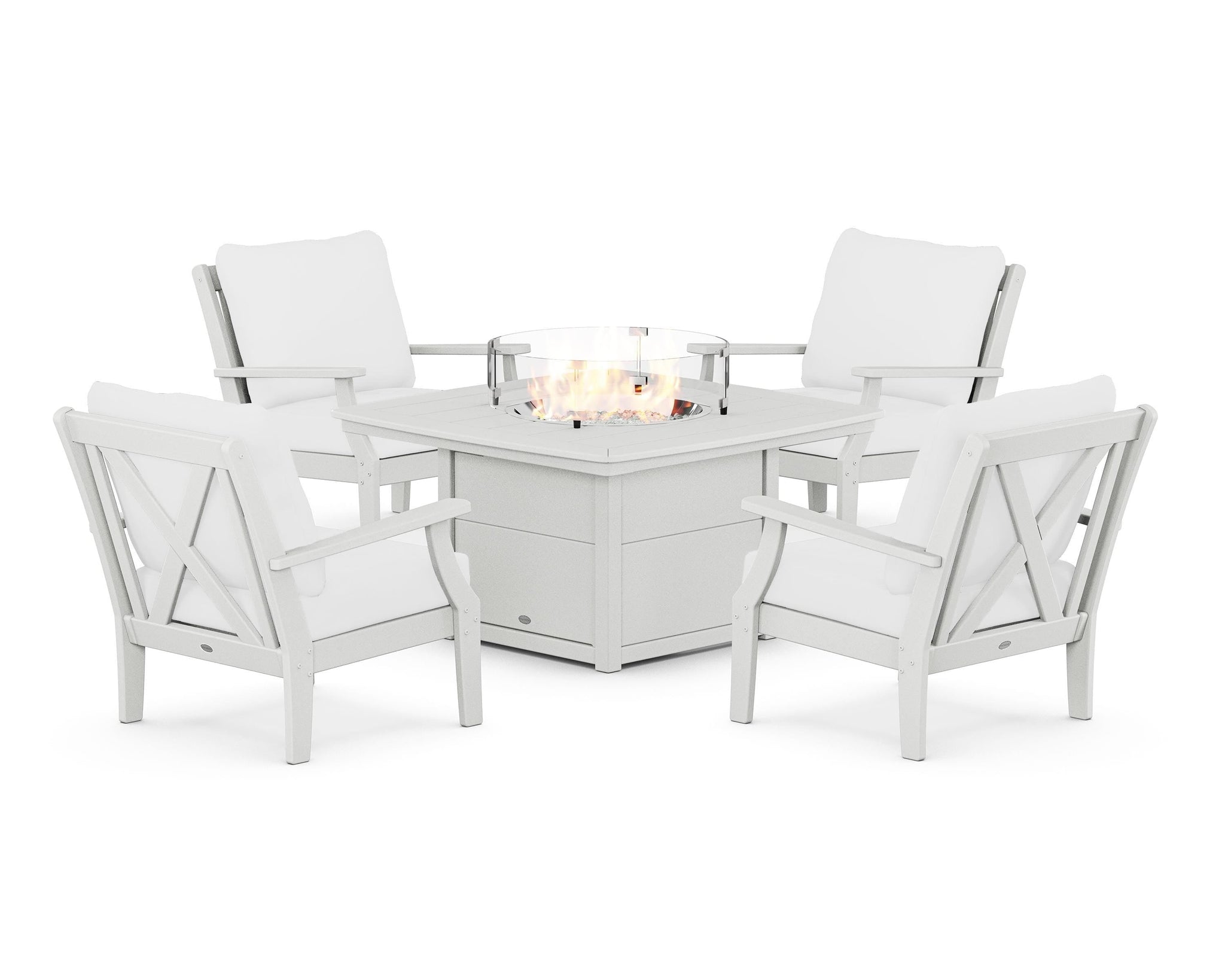 Braxton 5-Piece Deep Seating Conversation Set with Fire Pit Table