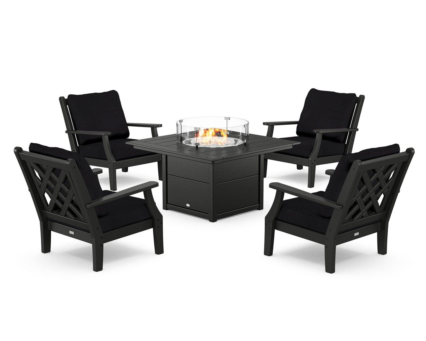 Wovendale 5-Piece Deep Seating Set with Fire Pit Table