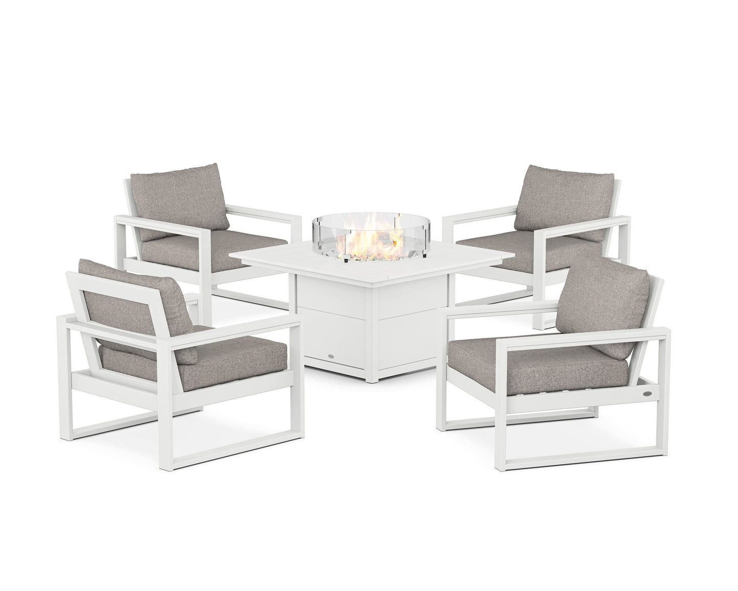 EDGE Sectional 5-Piece Deep Seating Set with Fire Pit Table