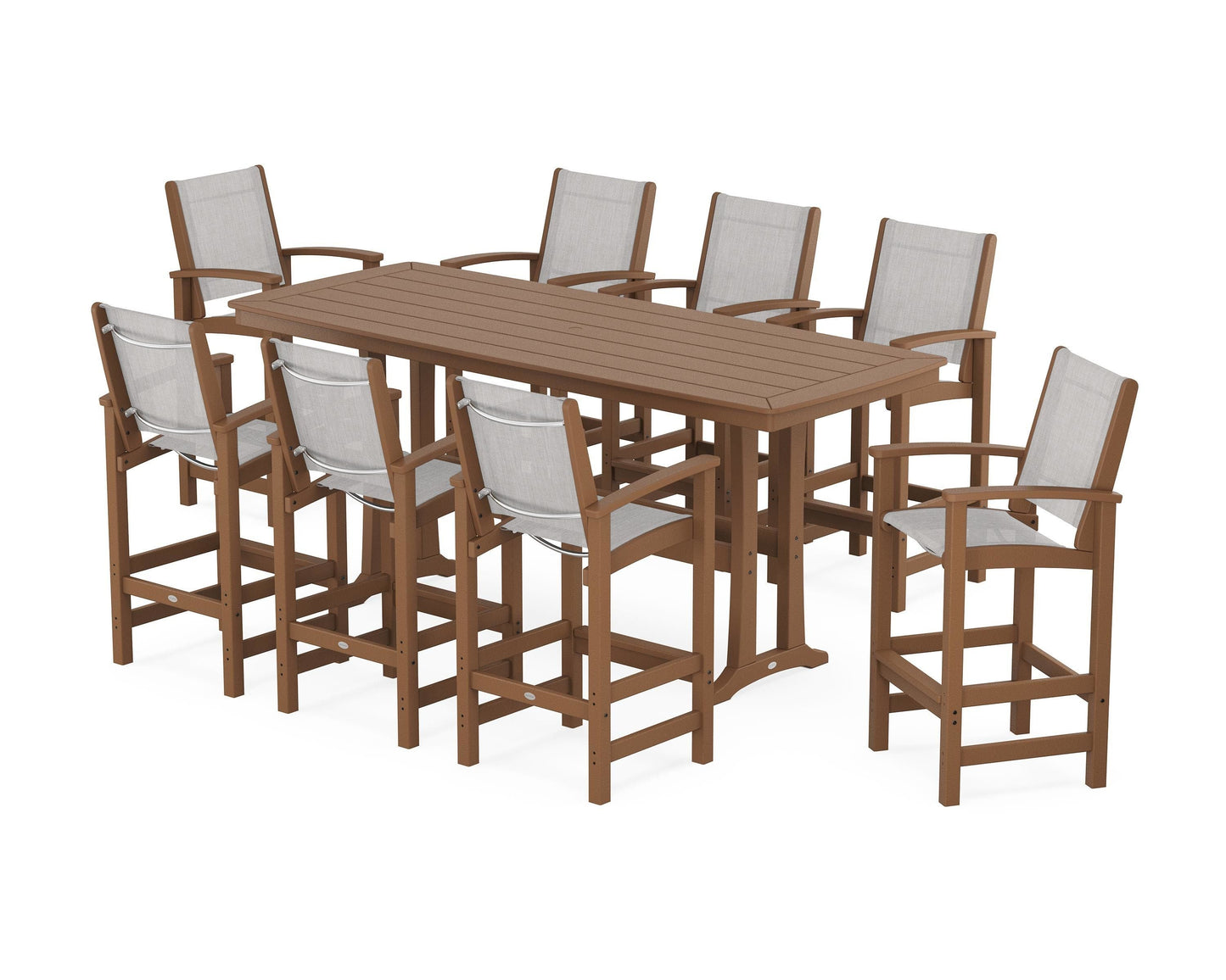 Coastal 9-Piece Bar Set with Trestle Legs