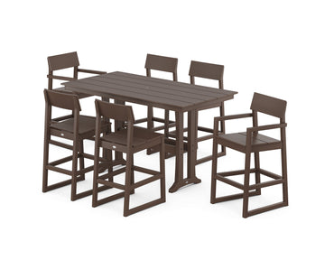 EDGE 7-Piece Farmhouse Bar Set with Trestle Legs