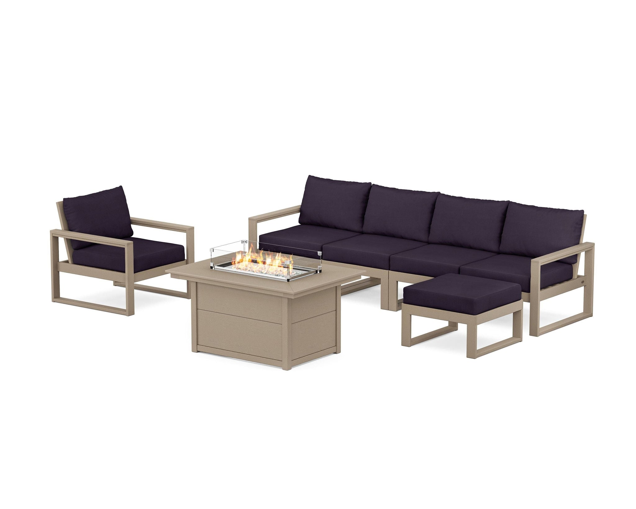 EDGE Sectional Lounge and Fire Pit Set