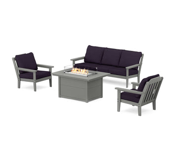 Cottage Deep Seating Fire Pit Table Set