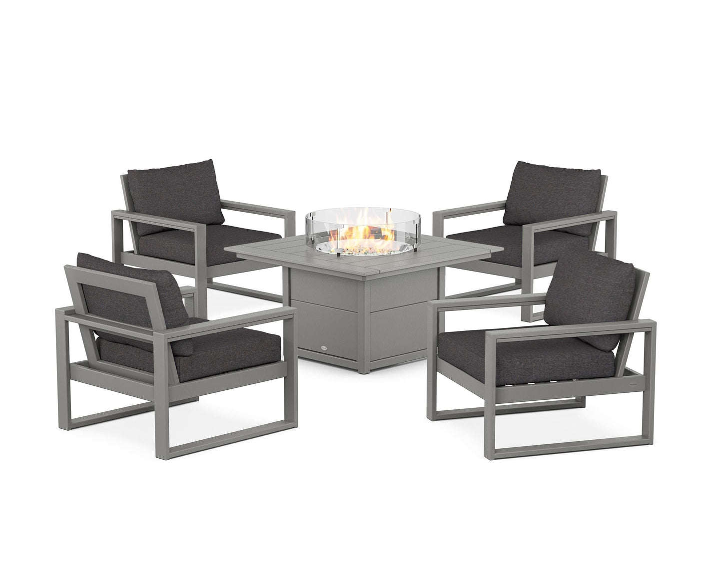 EDGE Sectional 5-Piece Deep Seating Set with Fire Pit Table