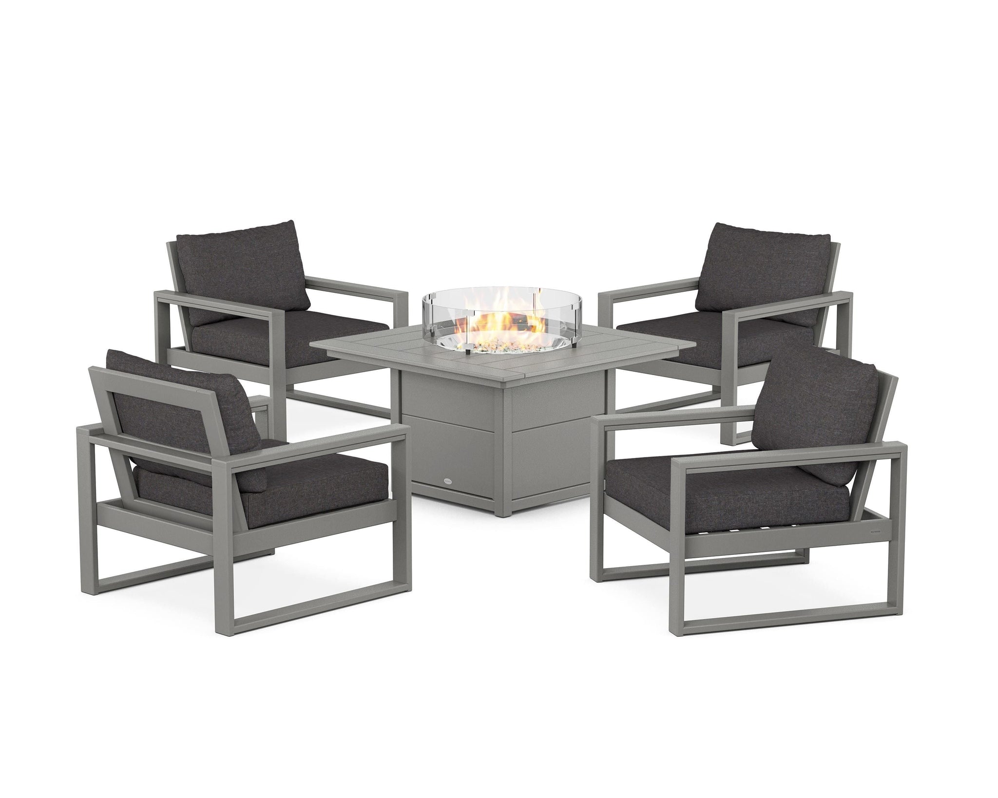 EDGE Sectional 5-Piece Deep Seating Set with Fire Pit Table
