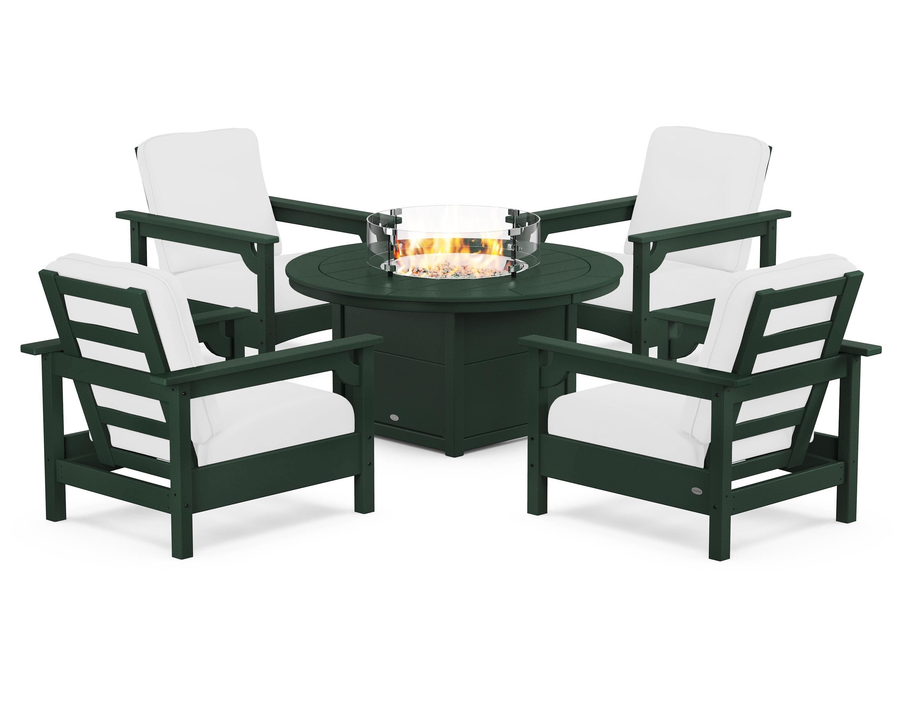 Club 5-Piece Conversation Set with Fire Pit Table