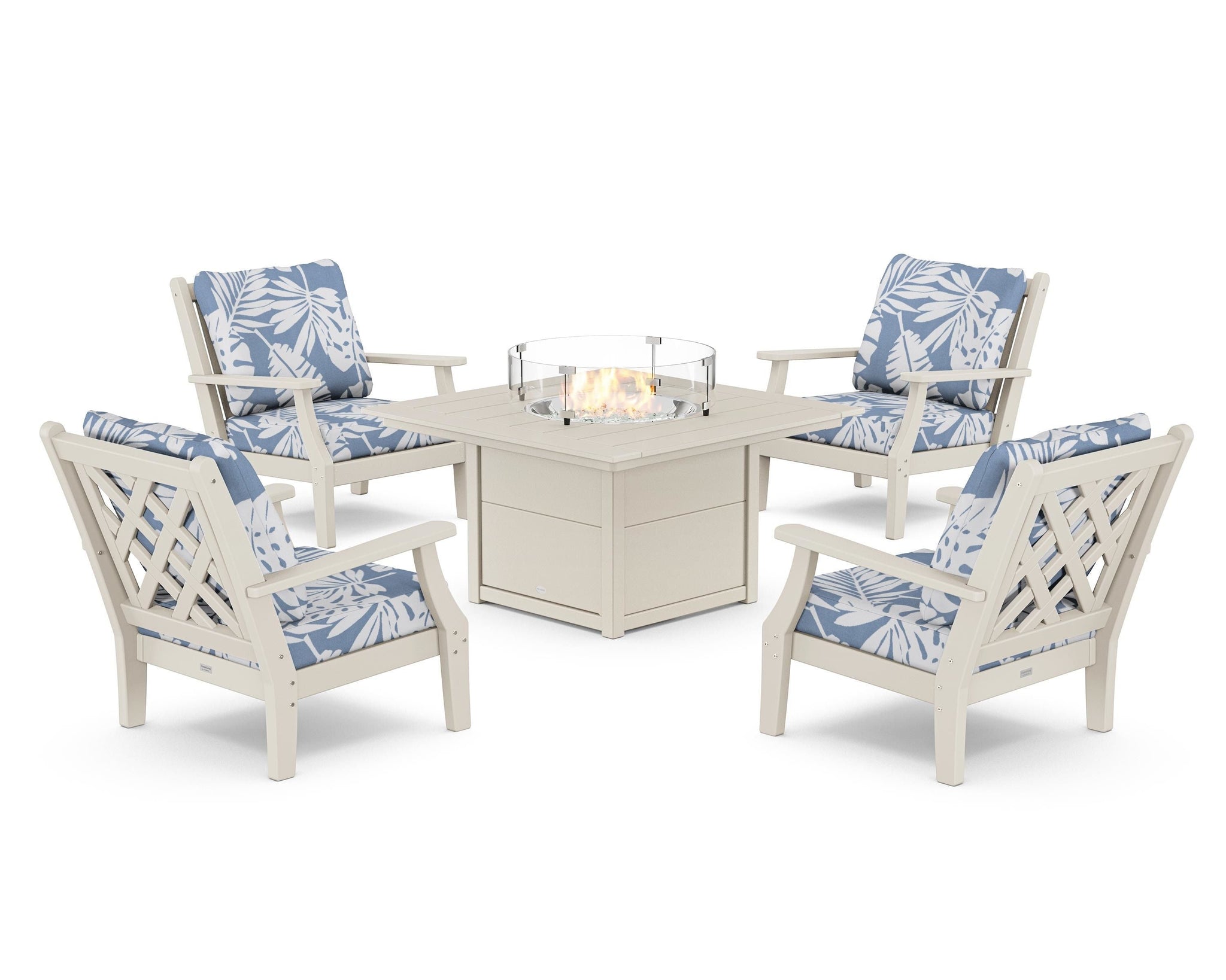 Wovendale 5-Piece Deep Seating Set with Fire Pit Table