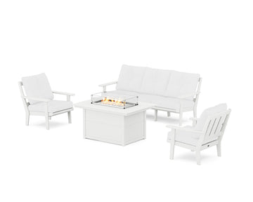 Oxford Deep Seating Fire Pit Table Set