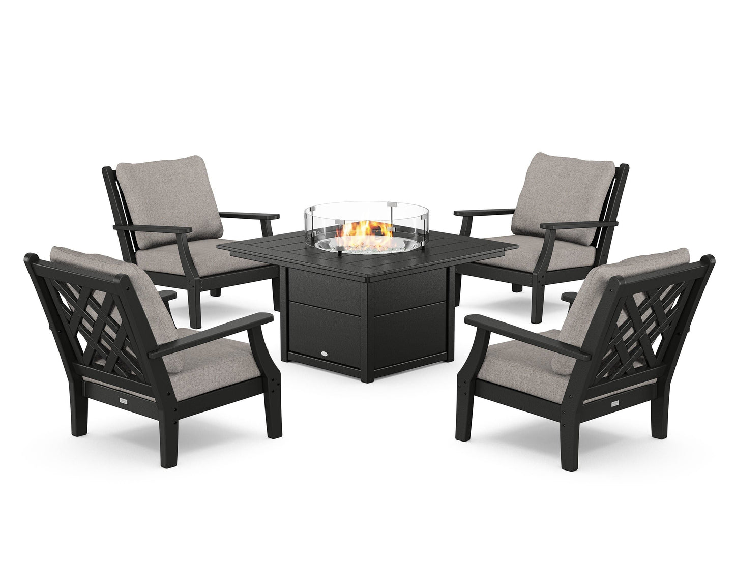 Wovendale 5-Piece Deep Seating Set with Fire Pit Table