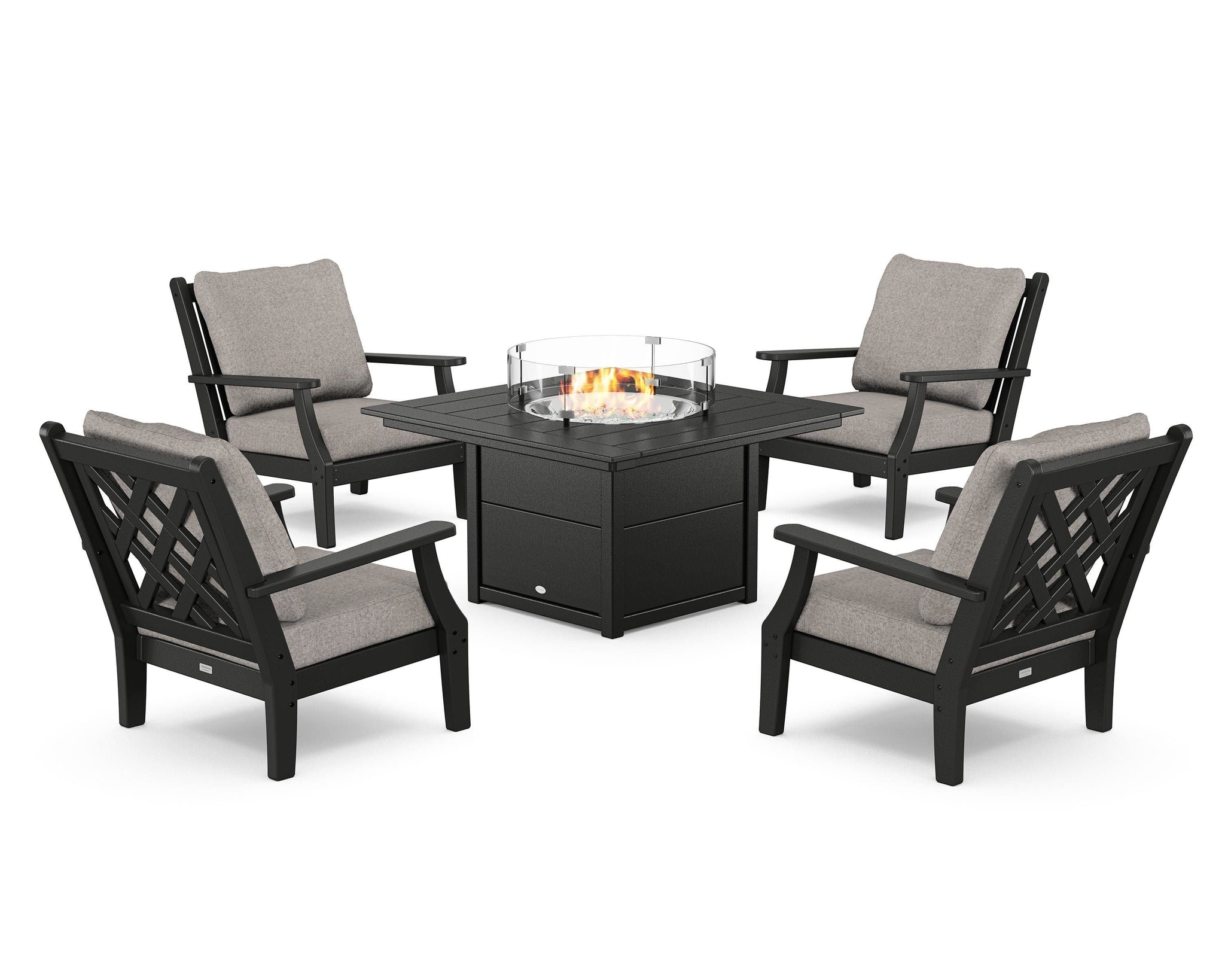 Wovendale 5-Piece Deep Seating Set with Fire Pit Table