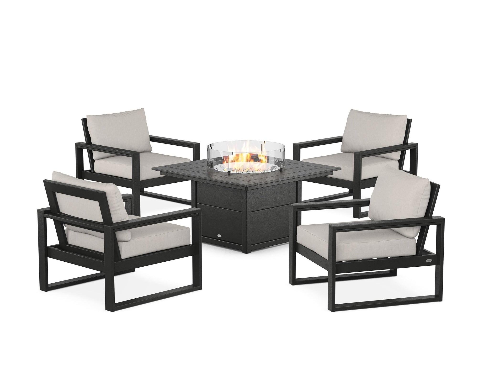 EDGE Sectional 5-Piece Deep Seating Set with Fire Pit Table