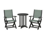 Coastal Folding 3-Piece Round Bistro Dining Set