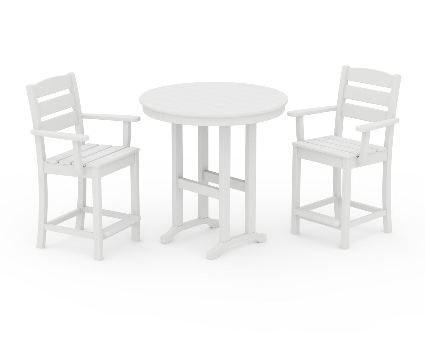 Lakeside 3-Piece Round Farmhouse Arm Chair Counter  Set