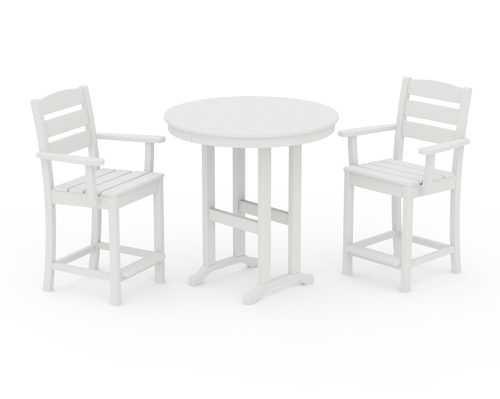 Lakeside 3-Piece Round Farmhouse Arm Chair Counter  Set