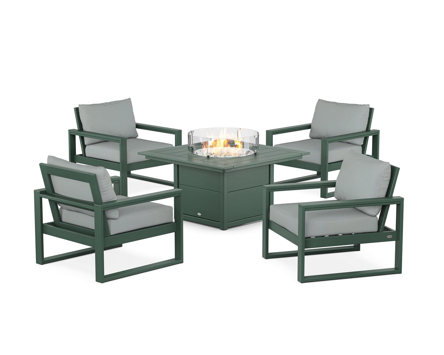 EDGE Sectional 5-Piece Deep Seating Set with Fire Pit Table