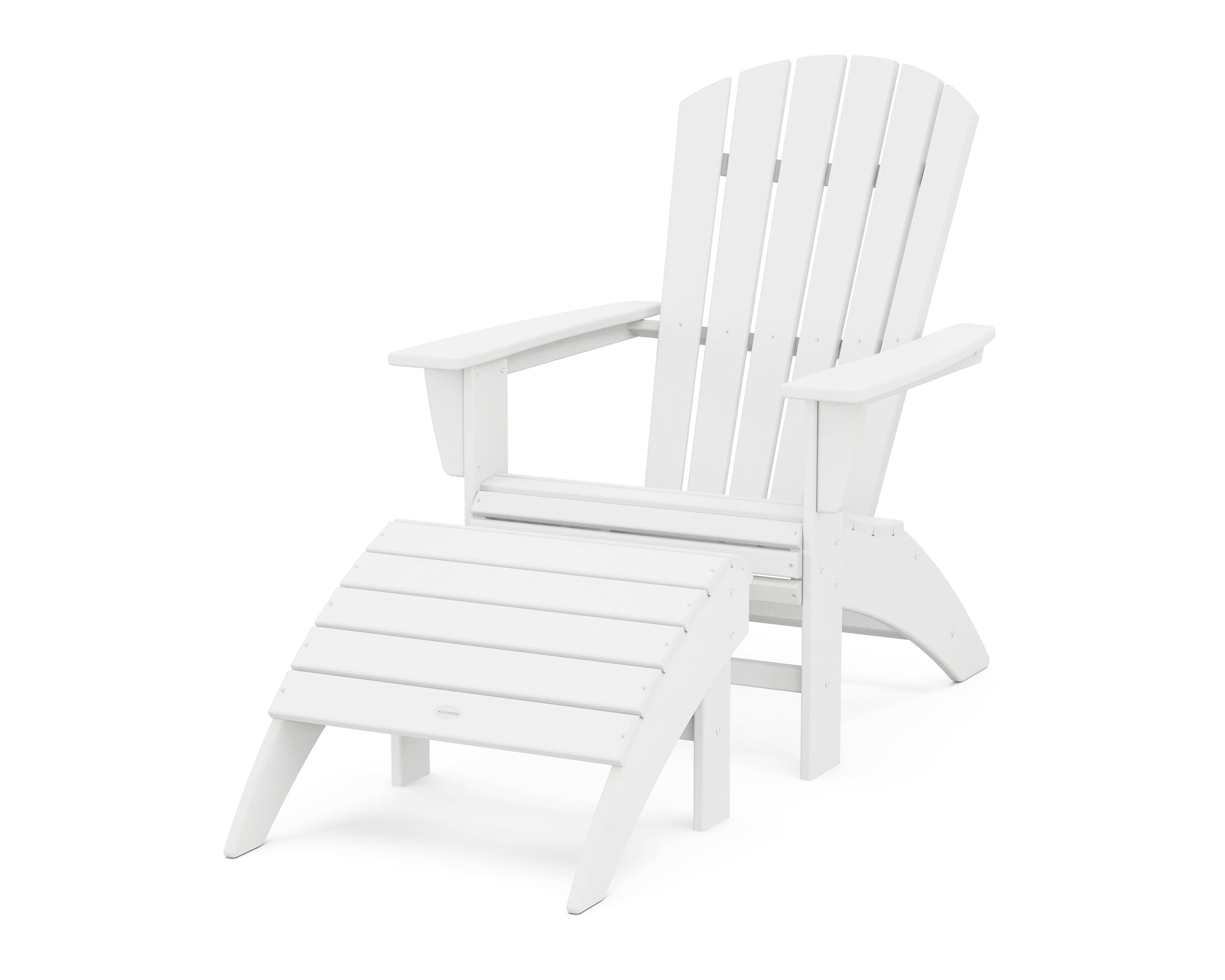 Nautical Curveback Adirondack Chair 2-Piece Set with Ottoman