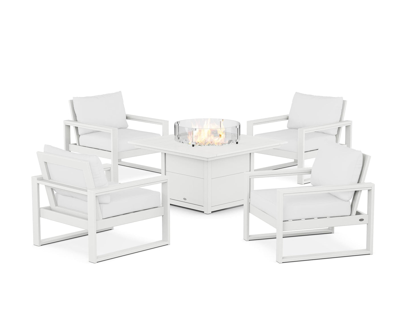 EDGE Sectional 5-Piece Deep Seating Set with Fire Pit Table