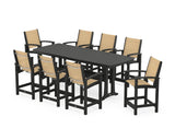 Coastal 9-Piece Counter Set with Trestle Legs