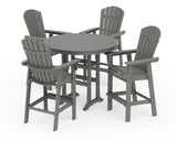 Nautical Curveback Adirondack 5-Piece Round Trestle Bar Set