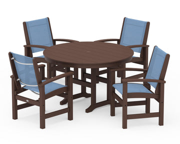 Coastal 5-Piece Round Farmhouse Dining Set