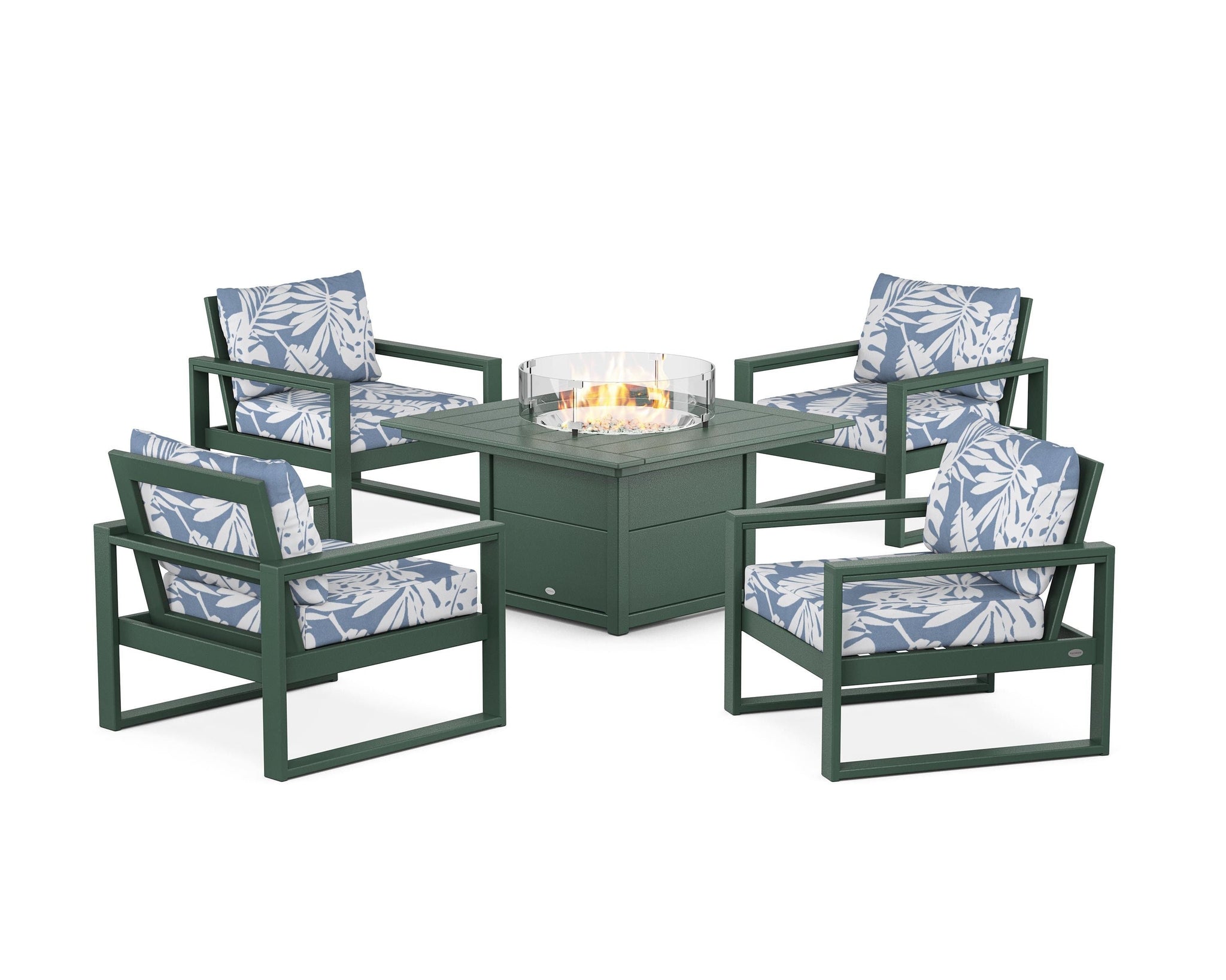 EDGE Sectional 5-Piece Deep Seating Set with Fire Pit Table