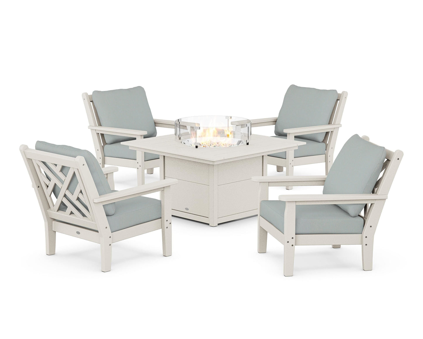 Chippendale 5-Piece Deep Seating Set with Fire Pit Table