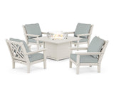 Chippendale 5-Piece Deep Seating Set with Fire Pit Table