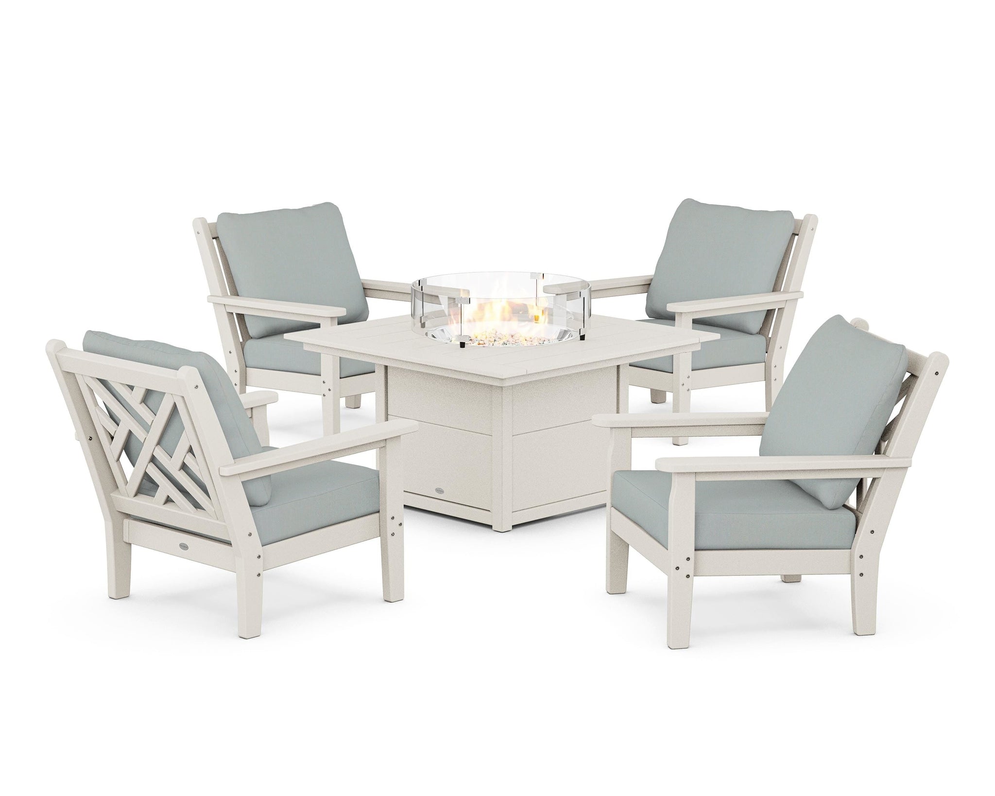 Chippendale 5-Piece Deep Seating Set with Fire Pit Table