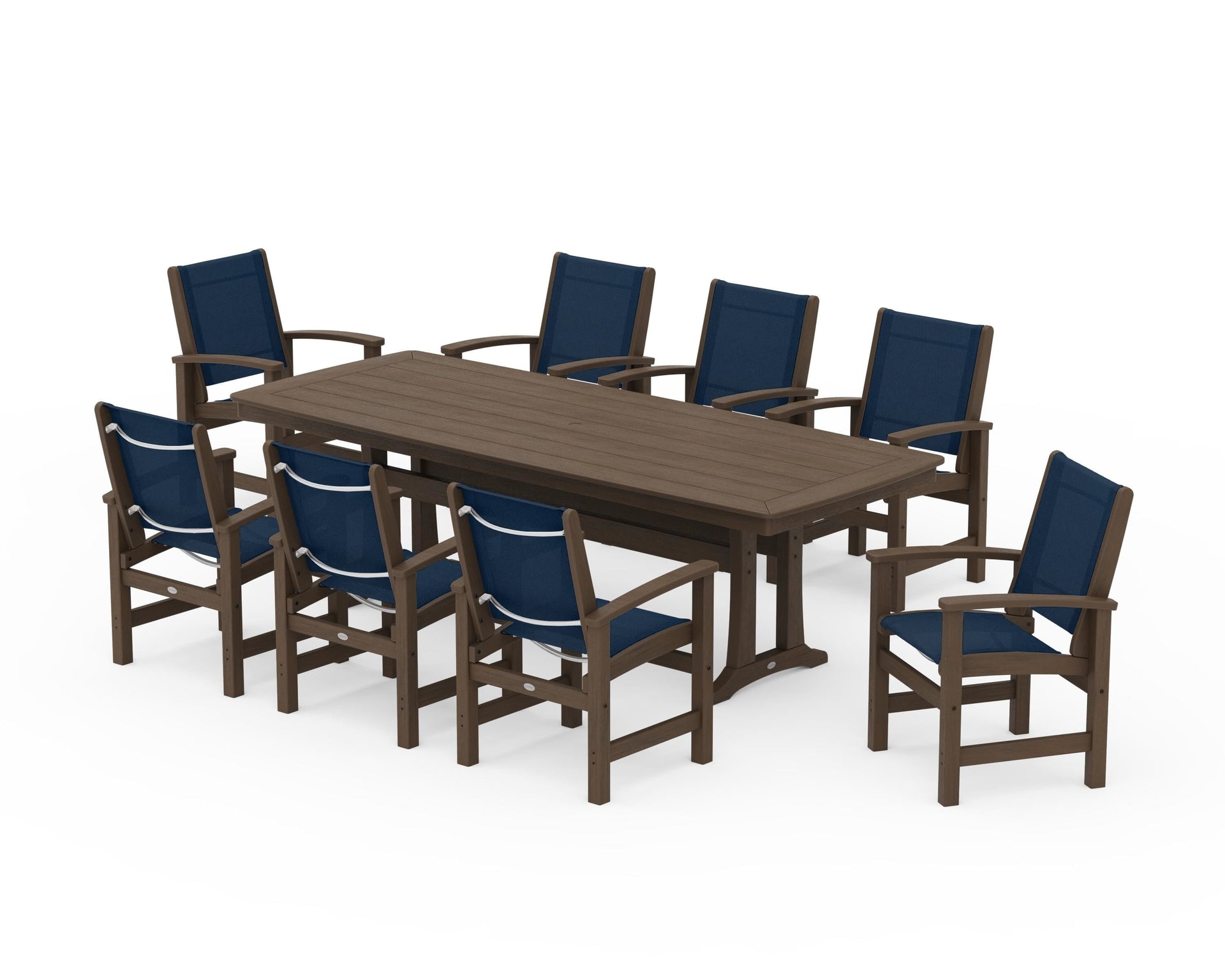 Coastal 9-Piece Dining Set with Trestle Legs