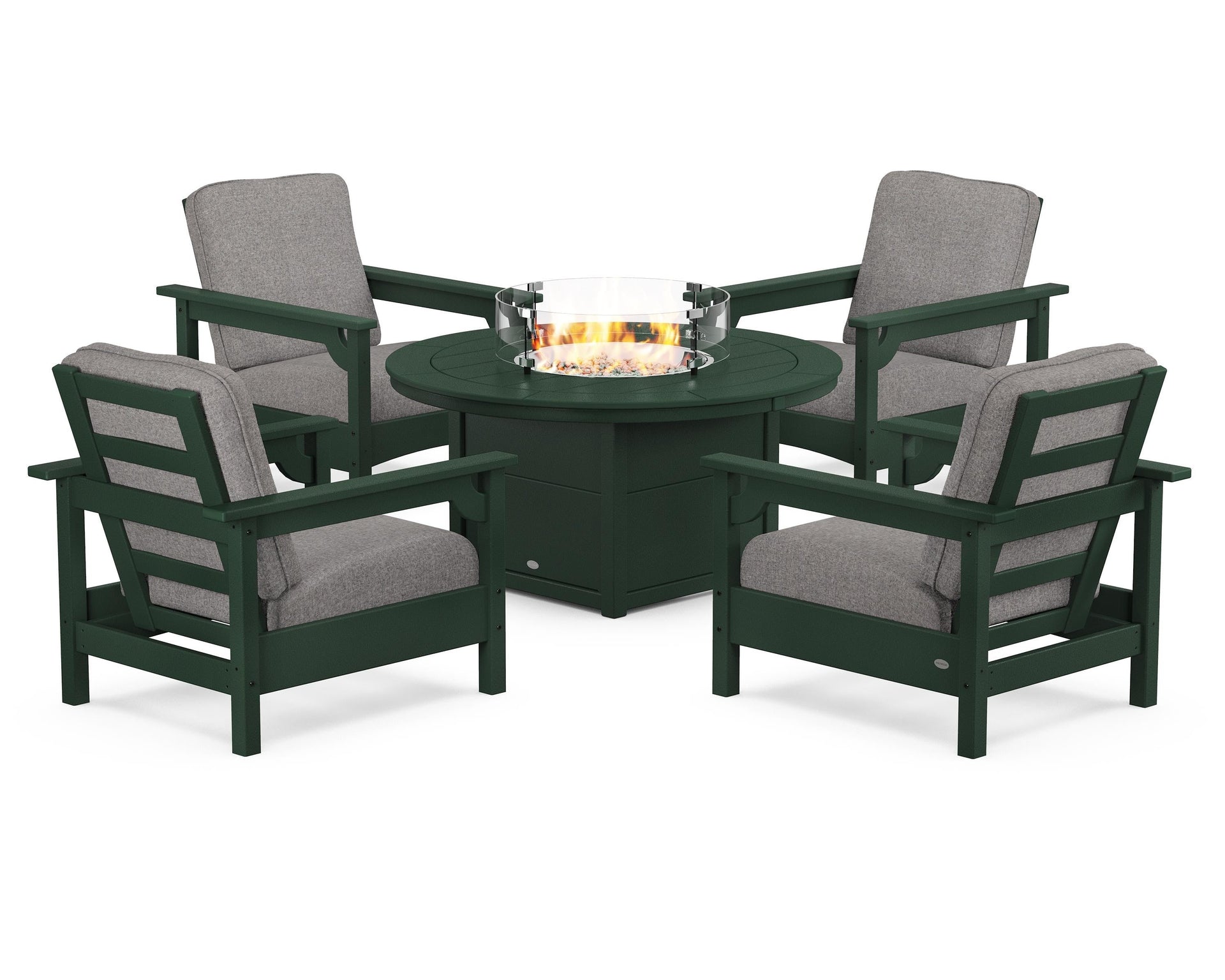 Club 5-Piece Conversation Set with Fire Pit Table
